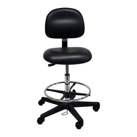 Industrial Seating ESD Stool - Vinyl - Low Back - Nylon Base - Black 50-VCON-Black-451